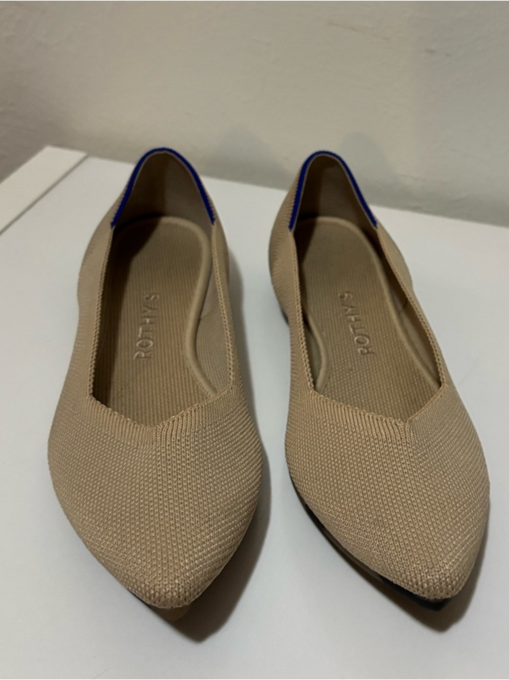 Rothy’s Knit Ballet Flats in Beige